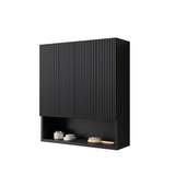 TOBI 26" Wall-Mounted Striped Bathroom Cabinet, with Doors, Shelf and Open Storage Compartment Over W2615P279441