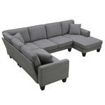 ZUN [New] 108*85.5" Modern U Shape Sectional Sofa, 7 Seat Fabric Sectional Sofa Set 97604557