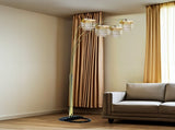 Black 4-SQUARE SHADE CRYSTAL INSPIRED ARCH FLOOR LAMP B080P306247