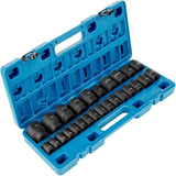 Drive Impact Socket Set,1/2" Drive 26-Piece 12-Point Shallow Metric Socket Set 61787251