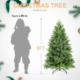 Artificial 6ft Green Christmas Tree with 1032 PE/PVC Mixed Branch Tips, memory wireiron wire, 59790385