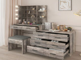 Large Makeup Vanity with Lights, Vanity Table with Charging Station, Vanity Desk with Mirror and 10 58924769