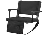 Portable Stadium Seat with Armrests, Back Support, and Padded Cushion, Bleacher Chair with Shoulder 05356215