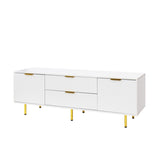 ZUN Modern warm white TV cabinet , for Living Room Bedroom W331P240826