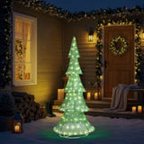 6FT Lighted Christmas Tree Yard Decorations, Pre-lit Pull Up Christmas Tree with 200 LED Warm White 64361676