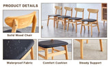 4 The stylish and durable solid wood dining chair, small curved back, PU cushion, and beautiful W1151P154829