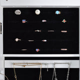 ZUN Full Mirror Fashion Simple Jewelry Storage Cabinet With Led Light Can Be Hung On The Door Or Wall 97790042