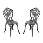 ZUN Cast Aluminum Patio Dining Chair 2PCS With Black Frame W1710P220605