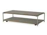 Corbeta Metal Frame Wood Living Room Coffee Table with Casters T2574P164640