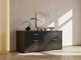 6 Drawer Double Dresser for Bedroom, Wide Storage Cabinet for Living Room Home Entryway, Black 37321559