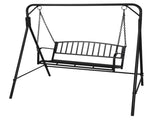 176*128*180cm Flat Top 250kg Garden Iron Swing Frame Black 76269217