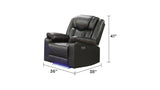 Challenger Modern Contemporary LED Power Recliner Chair made with wood and metal frame in Gray B009P294752