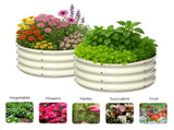 2 Pcs 221ft Raised Garden Bed, Round Galvanized Outdoor Planter Box, Metal Garden Bed for Planting 40130476