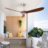 60 Inch Indoor Modern Ceiling Fan With 6 Speed Remote Control 3 Solid Wood Blade For Living Room W882P212622