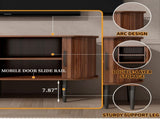 TV Stand, 47" Modern TV Console Table with Storage Compartment and Sliding Door, Gaming W2641P329199
