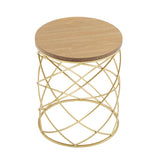 ZUN Golden Side table [MDF TOP+ METAL FRAME] N770P234470G