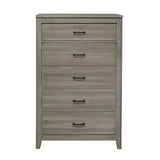 ZUN Dark Gray Finish Transitional Look 1pc Chest of 5 Drawers Industrial Rustic Modern Style Bedroom B011101878