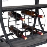 ZUN Industrial Bar Cart Kitchen Bar&Serving Cart for Home with Wheels 3 -Tier Storage Shelves W82151001