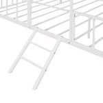 ZUN Metal House Bed Frame Full Size with Slatted Support No Box Spring Needed White MF289094AAK