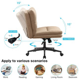 ZUN Office Chair Armless Criss Cross Legged Chair with Wheels, Comfy Home Office Desk Chairs, Adjustable W1521P191314