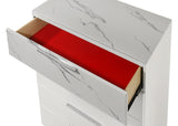 Mist Chest Two-Tone High-Gloss Marble & Lacquer Finish with Five Smooth-Glide Drawers, G150108673