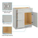 30 in. W x 21 in. D x 34.5 in. H in Shaker Dove Plywood Ready to Assemble Floor Vanity Sink Base T3210P282885