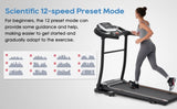 ZUN NEW Home Folding Treadmill with Pulse Sensor, 2.5 HP Quiet Brushless Motor , 7.5 MPH, 300LBS Weight N728P182196B