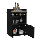 Phoenix Bar Cart with 2 Open Shelves 4 Cubbies and Cabinet B070P173181