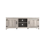 ZUN TV Stand Storage Media Console Entertainment Center With Two Doors, Grey Walnut; with fireplace W881P245532