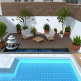 DIY friendly, easy to clean interlocking deck tiles, 11.8"x11.8" patio flooring 44 pieces per 90862362