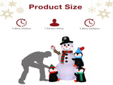 6ft With 3 Penguins, 4 Light Strings, 1 Colorful Rotating Light, Inflatable, Garden Snowman 50113357