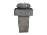 25.59"H Minimalist Concrete Column FountainLED-Lit Modern Outdoor Oasis, Sturdy Landscape Feature N765P324547G