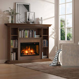 27" Electric Fireplace Insert, Retro Recessed Fireplace Heater with Realistic Log Flame, Remote 68101942