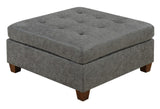 Living Room Furniture Tufted Cocktail Antique Grey Breathable Leatherette 1pc Cushion B011127813