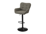 Barstool, Set Of 2, Adjustable, Swivel, Bar Height, Counter Height, Kitchen, Taupe Fabric, Black B2710P501903