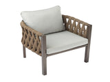 2-Pieces Outdoor Metal Patio Club Chair, Patio Arm Chair with Cushion, Modern Outdoor N780P254451B