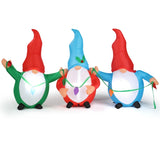 6.6 FT Lighted Christmas Inflatable Decoration, Inflatable Three Christmas Gnomes Elves, Funny Blow 49965532