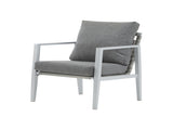 Silver Aluminum Lounge Chair with Sleek Rope Accents and Comfortable Cushions, Perfect for Modern N767P237034W