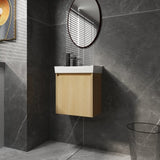 ZUN 20" Wall-Mounted Bathroom Vanity with Ceramic Sink, Storage Cabinet with Doors,Bathroom Cabinet Set W1972P196394