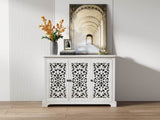 Antique Sideboard Storage, Vintage Accent, 3 carving Doors Buffet Server Console W3123P278015