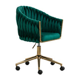 ZUN Modern home office leisure chair with adjustable velvet height and adjustable casters W1521134899