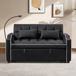 ZUN 1 multifunctional foldable sofa bed in 3 different lengths, modern sofa, upgraded suede fabric, W1910P268394