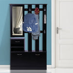 ZUN Three In One Combination Model Gate Cabinet with Shoe cabinet+Hang shelf+ Mirror,Black 70705651