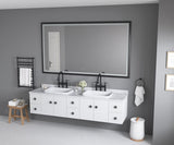 84in. W x 48in. H Oversized Rectangular Black Framed LED Mirror Anti-Fog Dimmable Wall Mount W1272112588