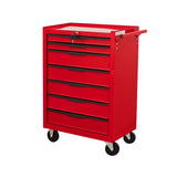 7-Drawering Tool Chest Cabinet, Large Capacity Metal Tool Box with Wheels and Cylinder Locking, W3037P241998