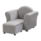 ZUN Kids Chair, Kids Upholstered Couch with ottoman W214103910