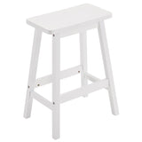 2pcs Pine Wood Saddle Seat Bar Stool White 53405809