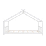 Twin Size House Bed Wood Bed, White N708P182785K