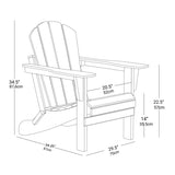 ZUN Folding Adirondack Chair, Relaxing Stackable Arm Rest Ergonomic HDPE All-Weather Adirondack Chair W2103P179858