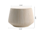Off-White Magnesium Oxide Fluted Tapered Side Table 16.54" Top Diameter Round End Table W5351P456829